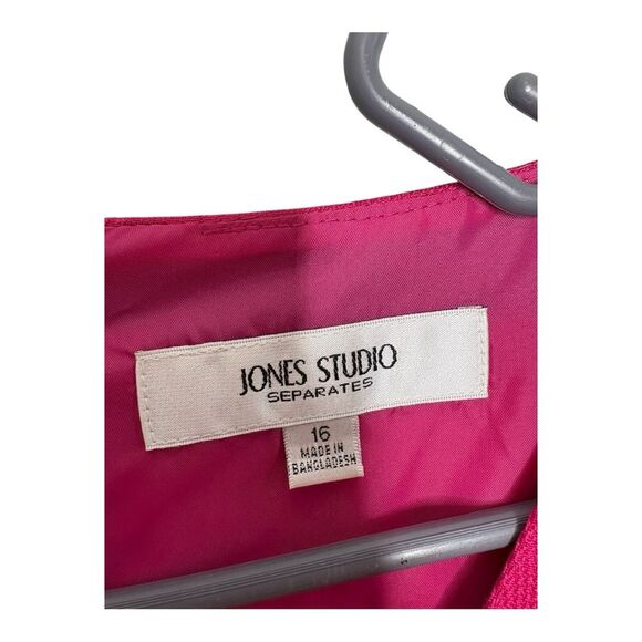 JONES STUDIO FUCHSIA CAREER DRESS. 100% POLYESTER SIZE 16 - Picture 3 of 6
